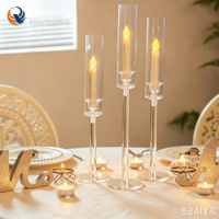 Support de bougies en métal doré pour allée de mariage, bougeoir LED sur pied à 8 têtes pour décoration de mariage