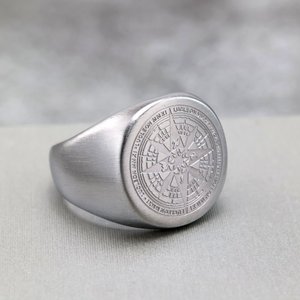 Anillo Unisex de Acero Inoxidable Estilo Vintage Yunnique, Diseño de Brújula, Estilo Hip Hop, Joyería de Regalo en Color Dorado y Plateado - Product Image 2