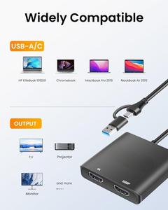 ZOGUO USB C/USB 3.0 vers double adaptateur d'affichage <span class=keywords><strong>HDMI</strong></span> multi-moniteur 1x4K @ 30Hz et 1x1080p Compatible avec les moniteurs d'ordinateur <span class=keywords><strong>portable</strong></span> <span class=keywords><strong>PC</strong></span> - Product Image 6
