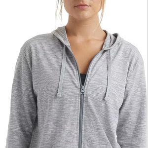 T-shirt à fermeture éclair intégrale en tricot slub pour femmes, en coton texturé, à fermeture éclair, sweat-shirt camouflage streetwear 360 gsm, coupe ajustée pour femmes - Product Image 1