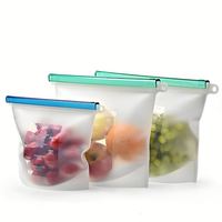 Sacchetti Riutilizzabili Ecologici in Silicone Pieghevoli USSE con Design Antiurto, Adatti al Congelatore per Uso in Cucina