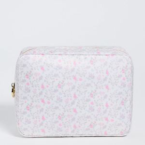 Pochette de maquillage réutilisable écologique personnalisée avec fermeture éclair, en nylon imprimé, organiseur de cosmétiques, pochette portable pour femmes et filles, motif floral - Product Image 2
