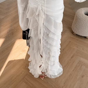 Conjunto <span class=keywords><strong>de</strong></span> Moda Elegante para Mujer, Primavera 2026, Estilo Europeo Americano, Camisa Corta Transparente <span class=keywords><strong>de</strong></span> Manga Larga, <span class=keywords><strong>Falda</strong></span> con Volantes <span class=keywords><strong>de</strong></span> Cintura Alta - Product Image 5