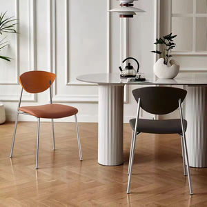 Silla de Comedor Moderna de Estilo Lujoso, de Cuero Negro con Patas de Metal, <span class=keywords><strong>para</strong></span> Restaurante, Oficina, Hotel y Cafetería - Product Image 4
