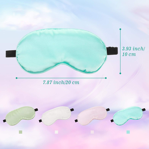 Masque oculaire occultant en soie simulée double face pour la sieste, respirant, avec logo personnalisé, vente en gros - Product Image 2