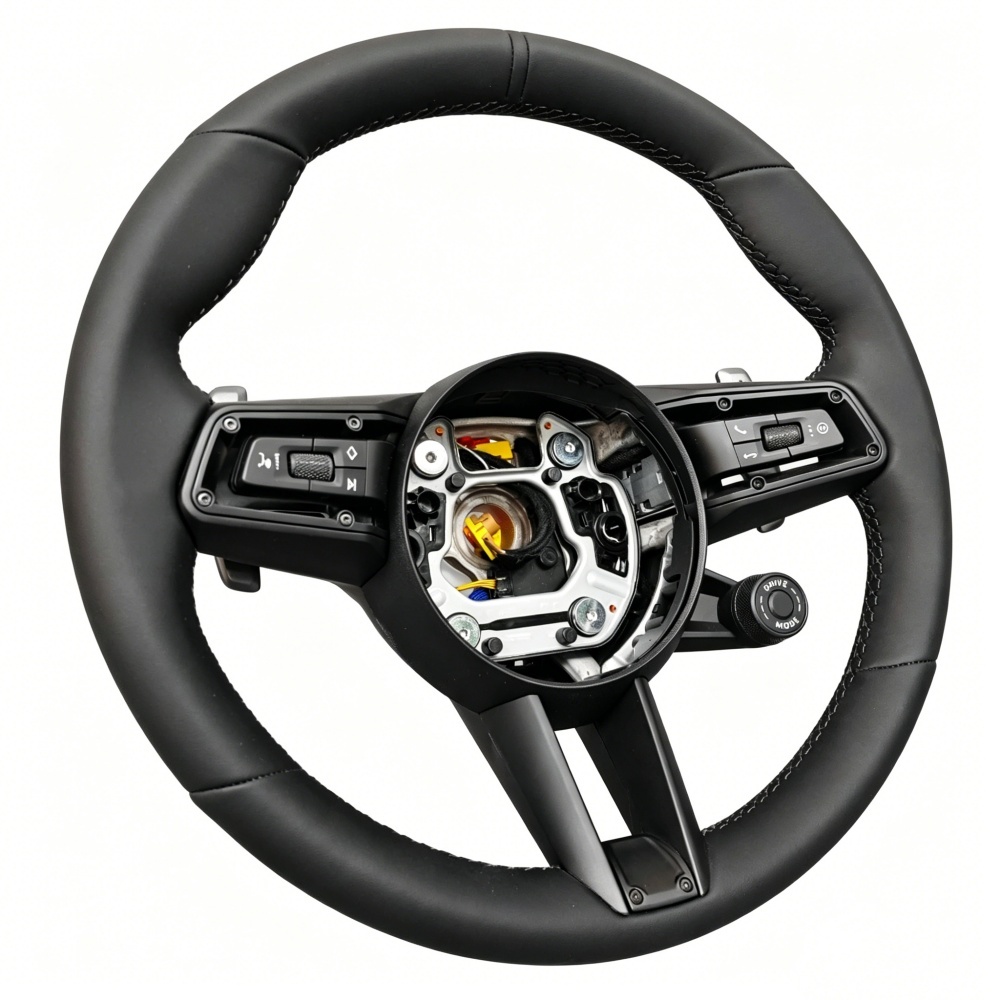 Upgrade Red Real Leather Steering Wheel (Porsche Fitment), photo 3