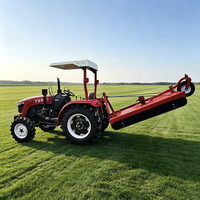 Tractor Cortacésped Compacto con Ruedas Diésel, Implemento para Jardín, Granja, Campo, Maquinaria Agrícola Potente para Cortar Césped