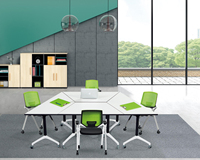 Table de formation mobile pliable, table de conférence trapézoïdale pour bureau et école