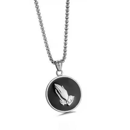 Steel pendant + 3.0*60CM square pearl chain