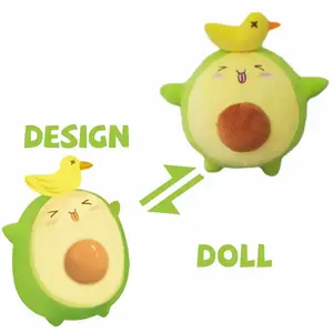 Piccola bambola di peluche di Avocado farcita personalizzata verde adorabile