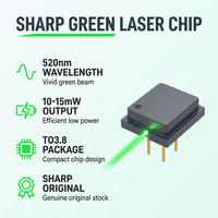 Diodes laser vertes 520 nm 15 mW à sortie directe d'usine, puce LD 5,8 V 35 mA SHARP Originale Haute Visibilité pour Indication Industrielle