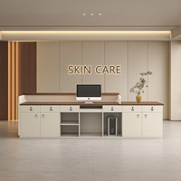 Table de réception d'entreprise haut de gamme avec finition laquée – Idéale pour salons de beauté, instituts de formation et caisses.