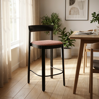 Tabourets de bar de comptoir de restaurant de style nordique moderne, tabourets d'îlot de cuisine en bois massif pour hôtel et salon