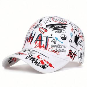 Casquettes de baseball imprimées stylées en gros – Casquettes structurées à 6 panneaux style graffiti, directement de l'usine - Product Image 2