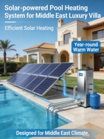 Chauffe-eau solaire électrique mural en acier inoxydable à plaque plate, à connexion pressurisée, pour usage domestique et hôtelier, écoénergétique