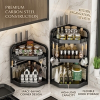 Étagère de rangement moderne multifonctionnelle, écologique et durable en métal pour épices, bouteilles, couteaux et baguettes de cuisine