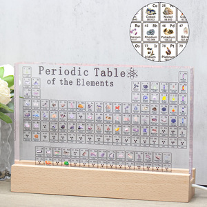 Figura acrílica de la tabla periódica de los elementos con base luminosa para educación química y regalos - Product Image 2