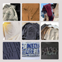 Sweat à capuche unisexe en coton de haute qualité, imprimé en relief, 500 g/m², personnalisé, 100 % coton, imprimé en 3D pour homme