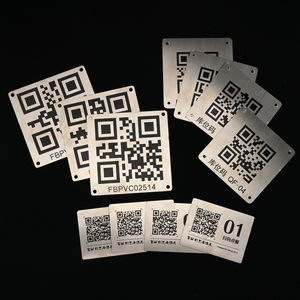 Plaque d'identification personnalisée moderne en aluminium et acier inoxydable avec code QR vierge pour restaurant et café - Product Image 6