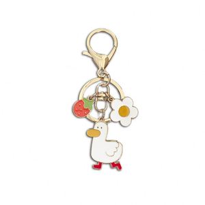 Custom Large Animal Enamel Keychain for Love You Duck Charm for Business Gifts Metal with Plated Technique - Product Image 1