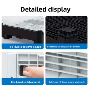 Nhựa Lớn Có Thể Gập Lại Trái Cây Pallet Với Nắp Doanh thu Công Nghiệp Hậu Cần Hộp Cho Hàng Hóa Và Lưu Trữ Cho Xe Nâng Sử Dụng - Product Image 4