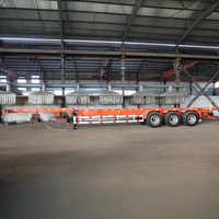Semi-remorque à châssis en acier à poutre droite, système de suspension pneumatique, capacité 15-60T, pour transport de conteneurs 40/20 pieds – Vente chaude usine