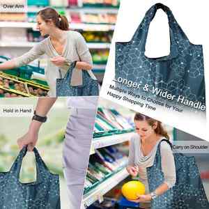 Bolsa de Mano Plegable de Moda, Material RPET con Impresión Vibrante, Bolsa de Compras y Almacenamiento Personalizada con Asas - Product Image 2