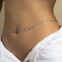 Chaîne de taille Hiphop en laiton plaqué or, simple couche, géométrique, avec pampilles, étoile, lune, triangle, bijoux de corps pour femme, idéale pour les fêtes et mariages