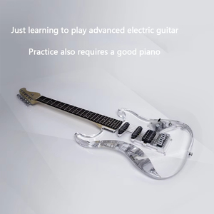 <b>TOP</b> PRODUCT MOST FASHIONABLE 39 INCH CRYSTAL ELECTRONIC GUITAR Single Double Acrylic 6 <b>Strings</b> Guitar - Product Image 5