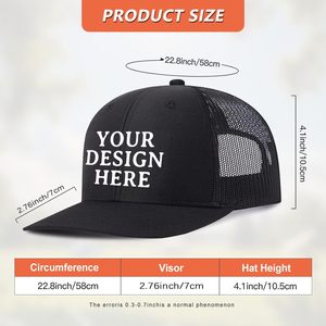 قبعة ريتشاردسون لسائقي الشاحنات من شركة التصنيع الأصلية ، قبعة قطنية سادة من شبكة من شبك Snapback بتصميم مخصص - Product Image 3