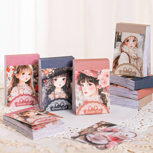 50 hojas/paquete de fondo de personaje, libro para la cabeza, diario romántico para niñas, serie de papel de respaldo - Product Image 1