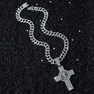 Hot Selling Hiphop Retro Rotatable Dollar Sign <b>Cross</b> Pendant Necklace Personalized Men's Necklaces Fashion Jewelry Wholesale - Product Image 2