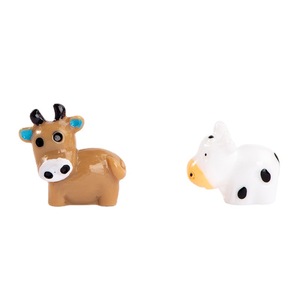 Dp Craft Resin Cow <b>Miniature</b> Animal Figurines White Coffee Color Home Decoration Artistic Ornament - Product Image 5