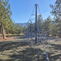Structure de jeu pyramide d'escalade en corde 3D Ropecube, équipement de parc public en acier pour enfants avec filet d'escalade