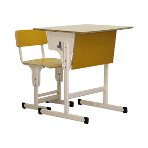 Ensemble de bureau et de chaise d'école à hauteur réglable, plateau en MDF, cadre en acier, mobilier pour étudiants pour la salle de classe - Product Image 3