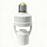 360 °   Capteur de mouvement infrarouge PIR, douille d'ampoule E27, AC110-240V, marche/arrêt automatique, capteur jour/nuit réglable, adaptateur de lampe max 60W