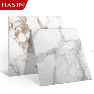 Carreaux de porcelaine populaires 600x600 pour murs et sols, surface émaillée, carreaux de céramique de luxe pour intérieur, effet marbre - Product Image 3