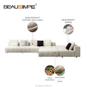 ชุดโซฟาสไตล์อิตาลี Goodman ผ้ารูปตัว L แบบแยกส่วนเบาหรูหราสำหรับโรงแรมห้องนั่งเล่นวิลล่า - Product Image 4