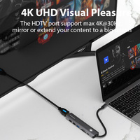 Adaptor Hub USB C Blueendless 5-In-1 Multiport dengan 100W PD 4K 30Hz HDTV 3 Port Data USB-A 3.0 2.0