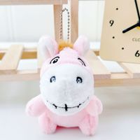 Porte-clés en peluche petit cheval dessin animé, animaux en peluche 3D, porte-clés âne en peluche, poupée moelleuse pour machine à griffes, breloque bijou, cadeau en peluche