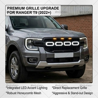 Grille avant tout-terrain 4x4 durable en ABS avec lampe LED pour Ranger T9 2022-2026, amélioration pour pick-up