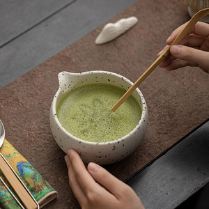 Ensemble cadeau matcha en céramique mouchetée personnalisé de 4 pièces, kit de cérémonie du thé japonais pour les amateurs de thé - Product Image 5
