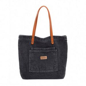 Sac fourre-tout de luxe grand format pour femmes 2024, sacs de shopping, sacs à bandoulière en jean avec logo personnalisé - Product Image 4