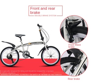 Bicicleta <span class=keywords><strong>Plegable</strong></span> Elegante de 20 Pulgadas con 6 Velocidades, Doble Freno en V, Horquilla de Acero Ligera, Pedal Ordinario, Logotipo OEM - Product Image 6