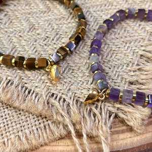 Natural Stone Bracelet Colorful Glass <b>Beaded</b> Friendship Bond Seamless Influencer Choice Item Anti-tarnish Packaging - Product Image 4