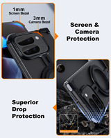 Coque de Téléphone en Métal Assemblée avec Support Rotatif à 360 Degrés pour Google Pixel 9 Pro Fold