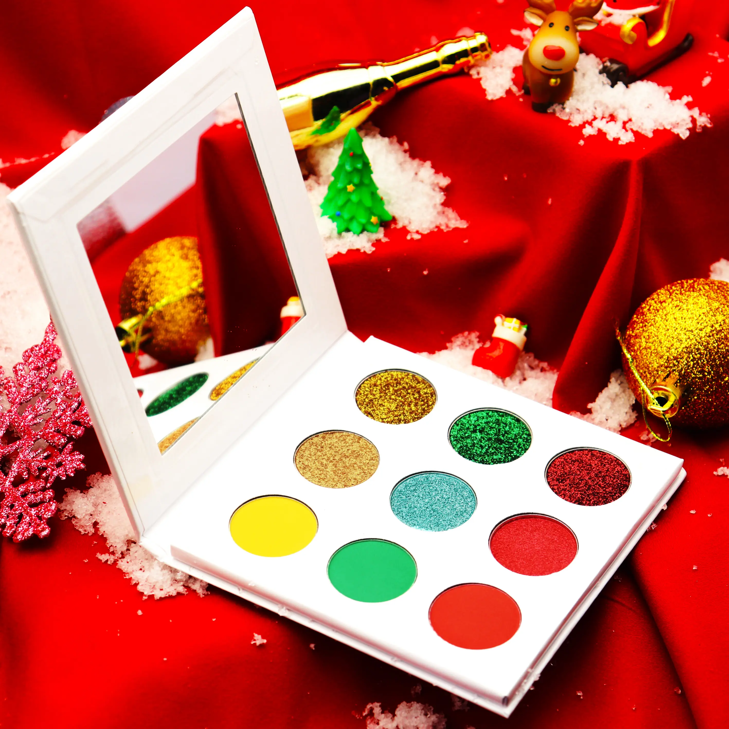 Natal Nama Kustom 9 Warna Diy Eyeshadow Palette Tahan Lama Membuat Eyeshadow Make Up Anda Sendiri