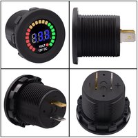 GUHANG DC 0-12V LED Tampilan Warna Digital Voltmeter Meter Panel Tegangan Kelas Akurasi 0.5 Bersertifikat CE RoHS 10A untuk Mobil