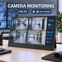 Écran portable 15,6 pouces FHD IPS avec double haut-parleur pour la surveillance par caméra, l'espace de travail et les jeux