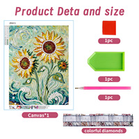 Kits d'art diamanté en forme de fleur spéciale, peinture diamantée carrée DIY 35x45cm, écologique pour la décoration murale de la maison et les cadeaux